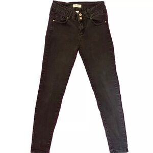 Vibrant MIU Jeans Women's 7 Black Stretch Denim Distressed  Skinny Fraid Hym